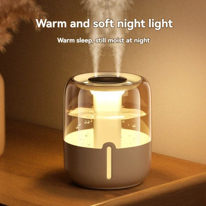 6.8L USB Humidifier with Dual Spray, Quiet Operation, Night Light, for Home, Office, Bedroom, Dorm, and Desktop Use.