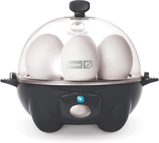 Rapid Egg Cooker: 7 Egg Capacity Electric Egg Cooker for Hard Boiled Eggs, Poached Eggs, Scrambled Eggs, or Omelets with Auto Shut off Feature - Black